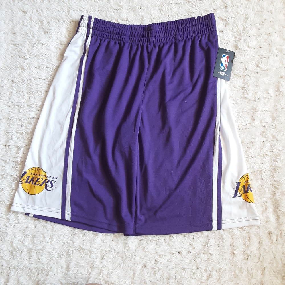 NBA MEN'S LOS ANGELES LAKERS BASKETBALL SHORTS NWT - Picture 1 of 7